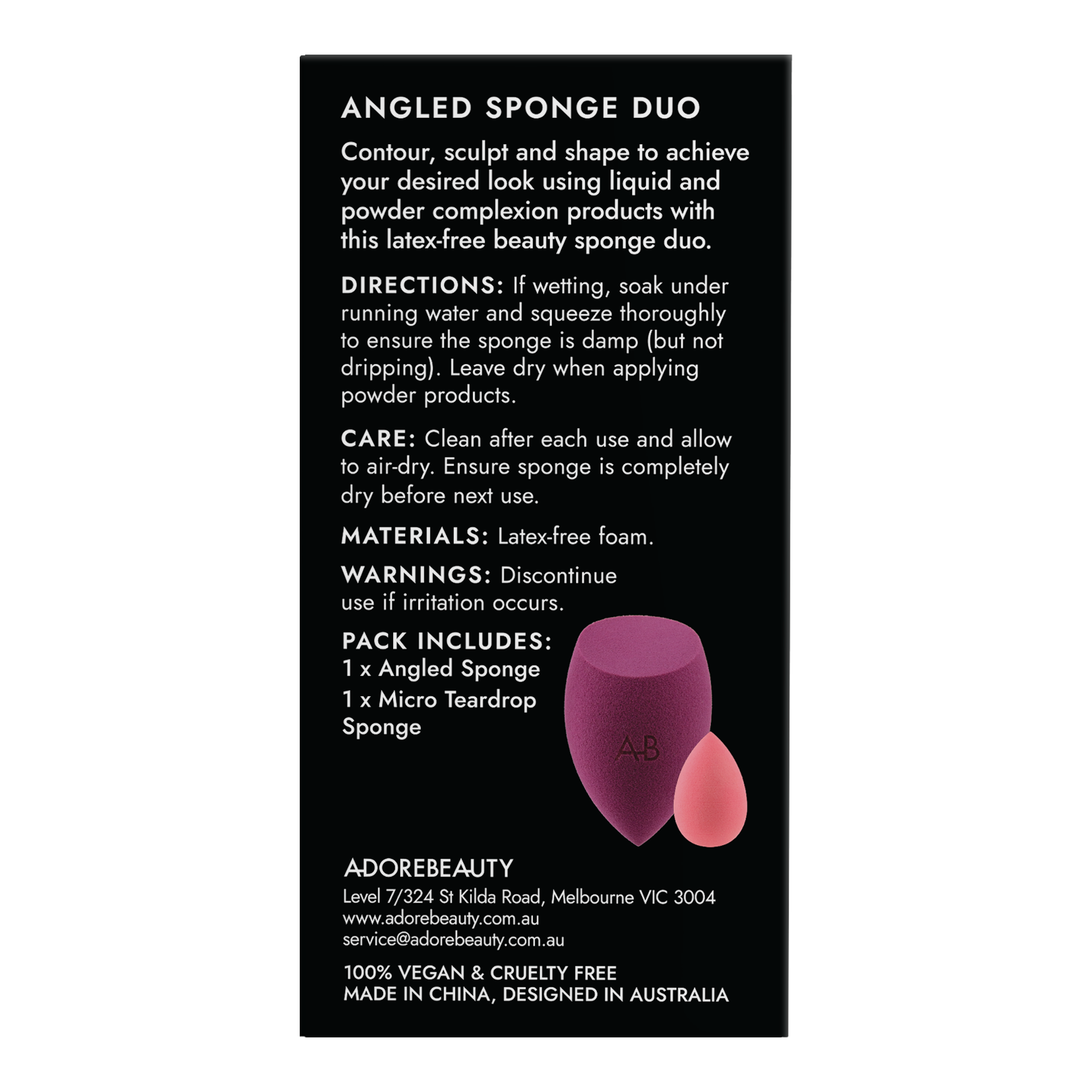 Adore Beauty Angled Sponge Duo LIMITED EDITION
